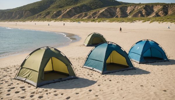 Abris de plage et tentes 2 secondes pratiques